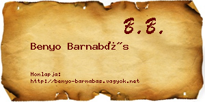 Benyo Barnabás névjegykártya